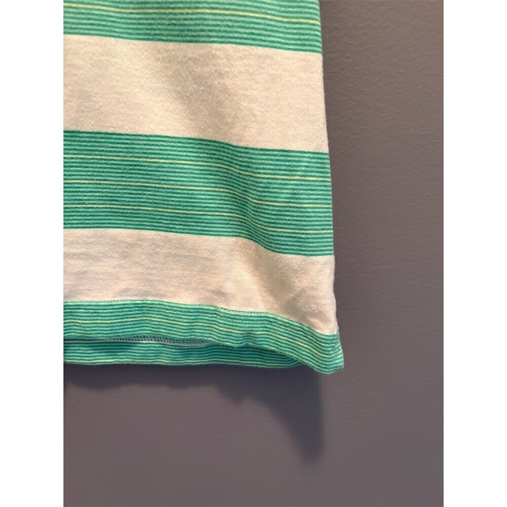 Saddlebred Polo Shirt Mens 2XL White Green Striped Short Sleeve Pocket - Picture 4 of 8